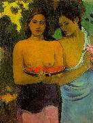 Paul Gauguin Two Tahitian Women with Mango oil on canvas